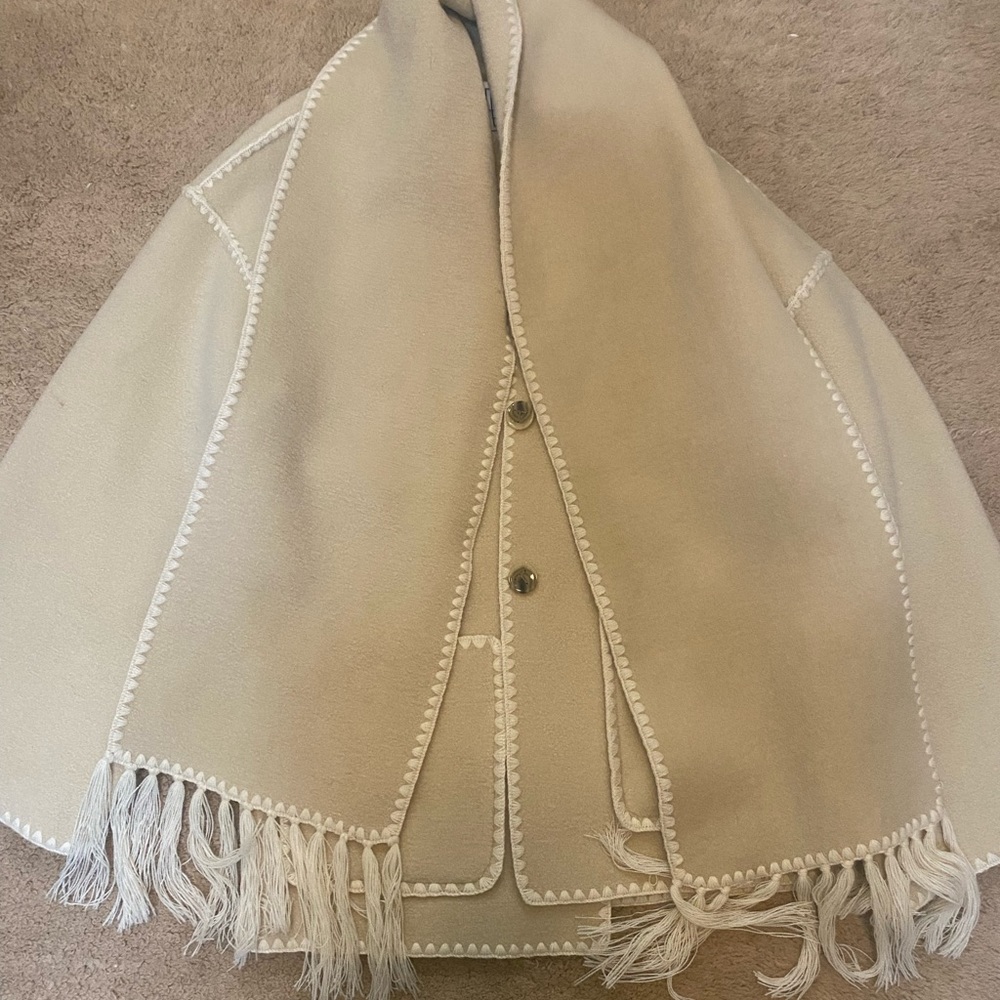 Toteme embroidered scarf coat, 34